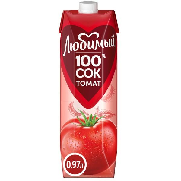 Сок Любимый томатный с мякотью 0.97 л