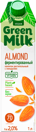 

Напиток ячменно-нутовый Green Milk Миндаль 2% 1 л