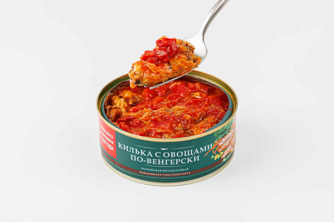 

Килька Балтийская За Родину По-венгерски в томатном соусе неразделанная обжаренная 240 г