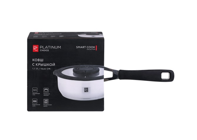 

Ковш Platinum choice Smart Cook, нержавеющая сталь, силикон, 1.1 л, Арт. LF-SS1