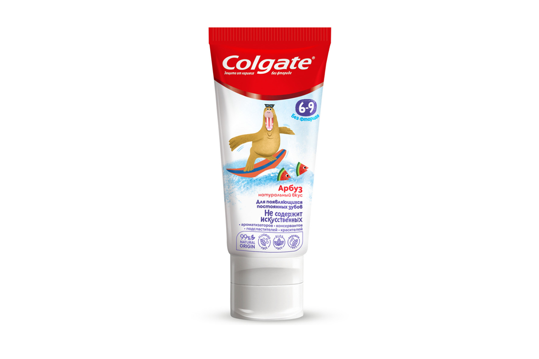 

Зубная паста Colgate детская 6-9 лет без фторида арбуз 60 мл