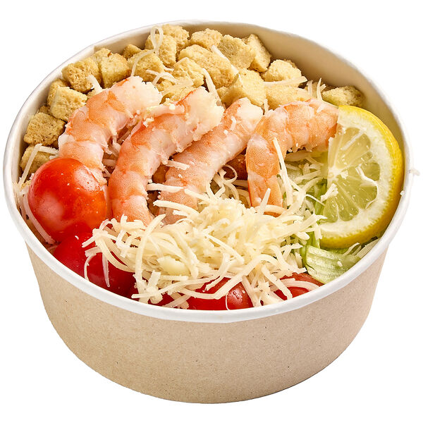 Салат цезарь с креветками в упаковке сп