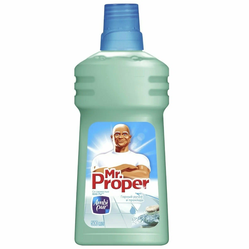 

Моющая жидкость для полов и стен Mr.Proper Горный ручей и прохлада 500 мл