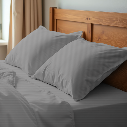 

Набор наволочек HOMECLUB 50x70см, серый, страйп-сатин, 2шт