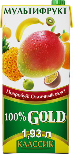

Напиток сокосодержащий 100% Gold мультифрукт 1.93 л