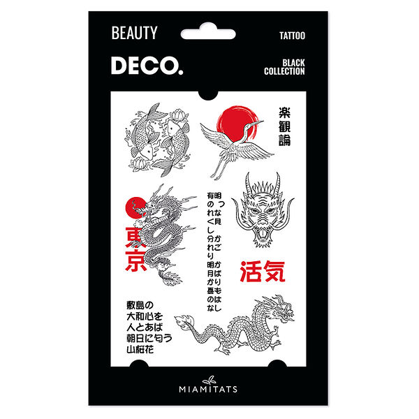 Татуировка для тела Deco Black Collection by Miami tattoos переводная (Japan style)