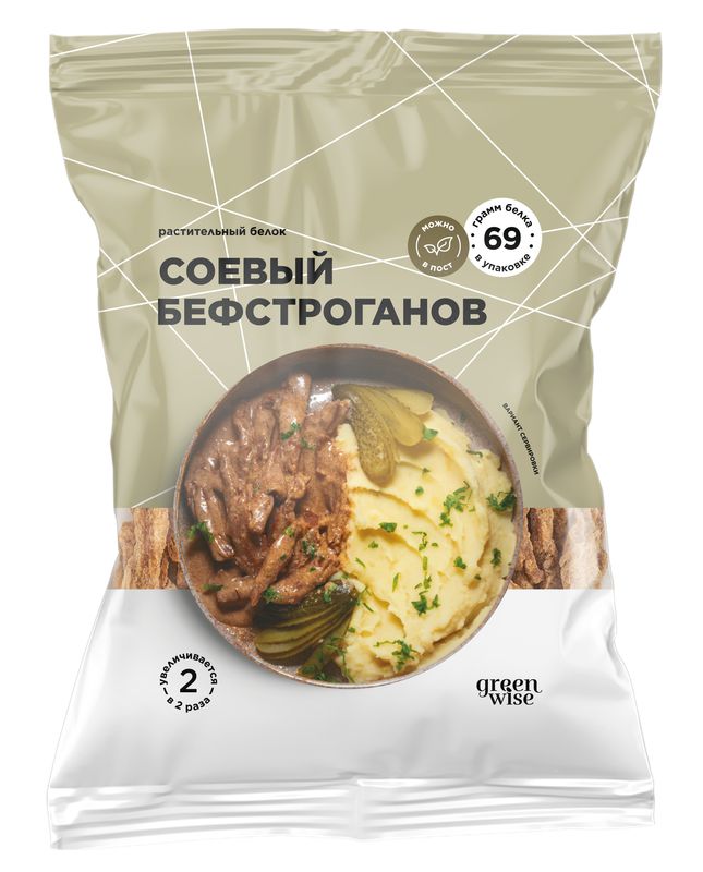 

Бефстроганов Green Wise Соевый текстурированный 150 г