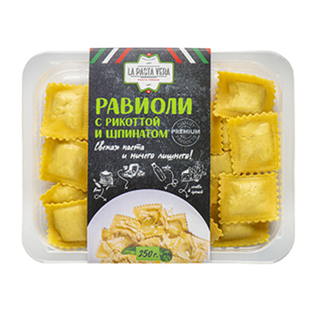 

Равиоли La Pasta Vera с рикоттой и шпинатом охлажденные 250 г