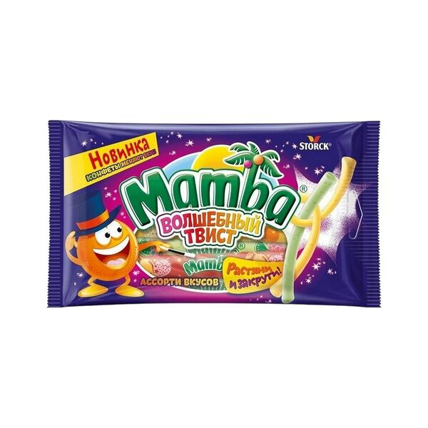 Жевательные конфеты Mamba волшебный твист Ассорти вкусов 70г Storck
