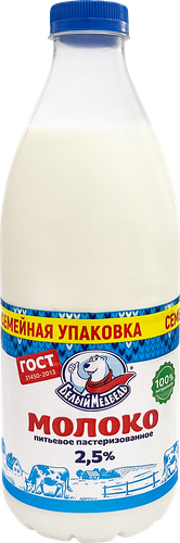 Молоко Белый Медведь пастеризованное 2,5% 1350 мл