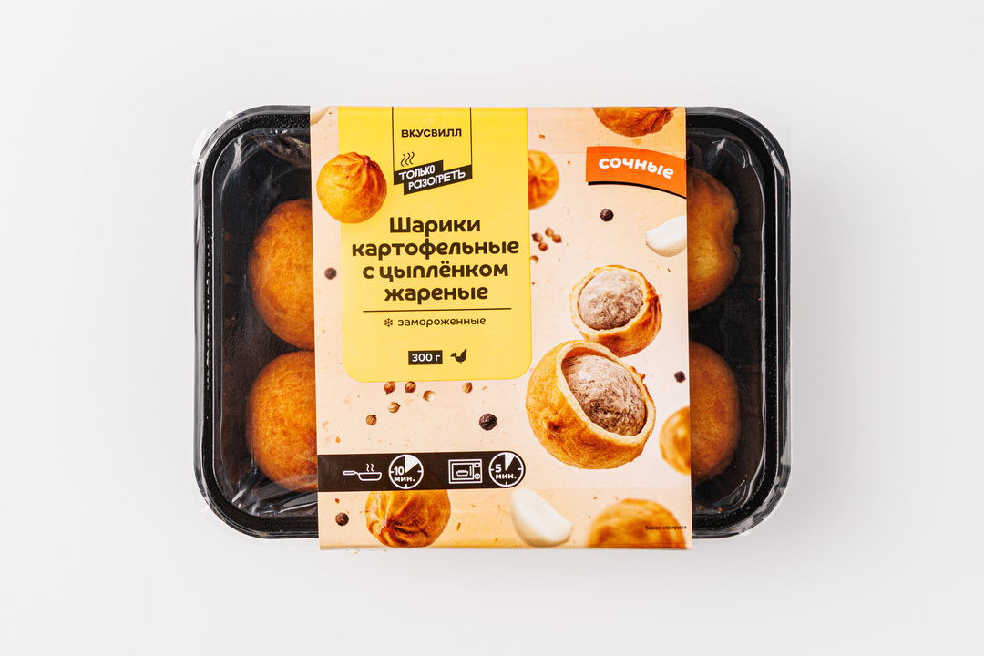 

Шарики ВкусВилл картофельные с цыпленком жареные 300 г