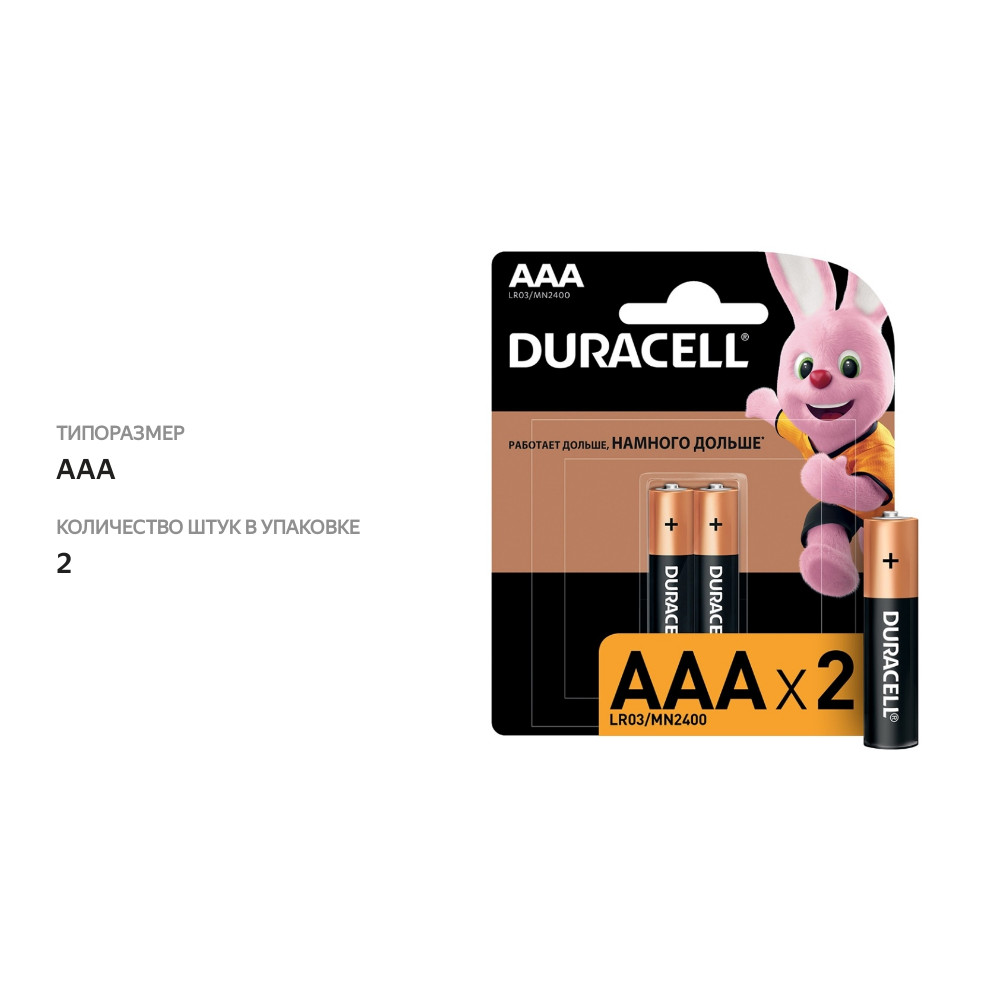 

Батарейки Duracell LR03-2BL Basic AAA 2шт.