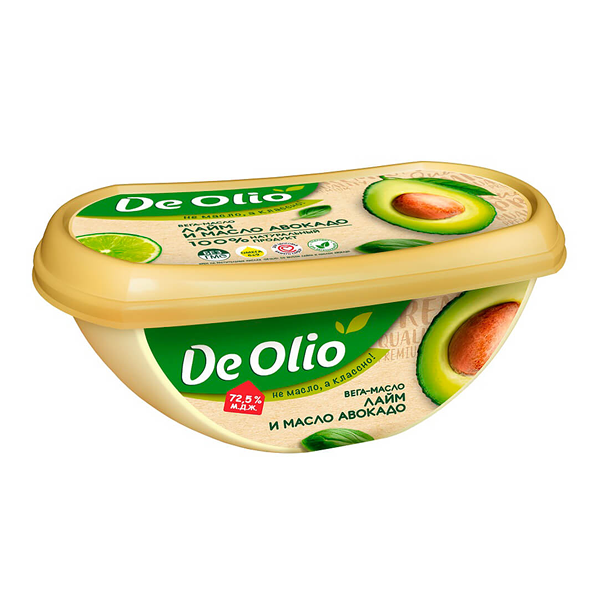 Крем на растительных маслах De Olio Лайм и масло авокадо 72.5% 220 г