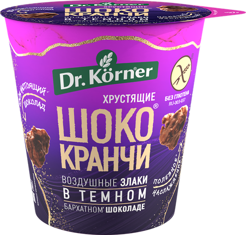 

Воздушные злаки хрустящие Dr. Korner Шококранчи гречневые в темном шоколаде 40 г