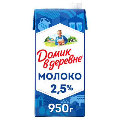 Молоко Домик в деревне ультрапастеризованное 2.5% 950 г