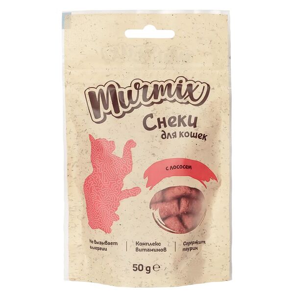 Лакомство для кошек, снеки с лососем, 50 гр.
