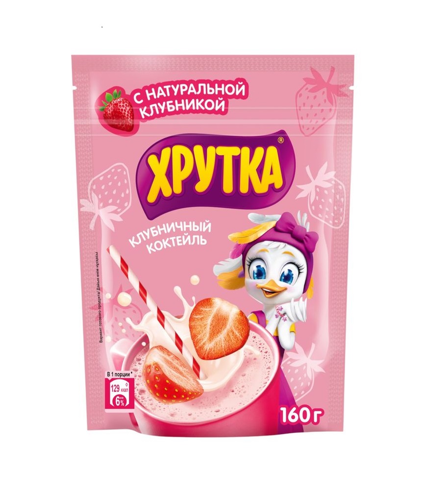 

Смесь сухая Хрутка для клубничного коктейля быстрорастворимая 160 г