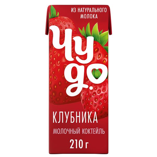 Коктейль молочный Чудо Клубника 2% 210 г