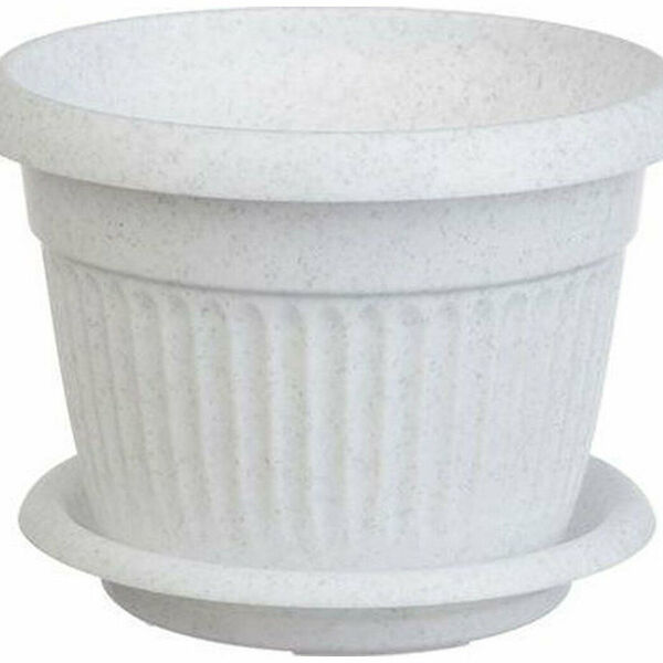 Кашпо IDEA Ливия d12 см 0,6 л полипропиленовое мраморное с поддоном