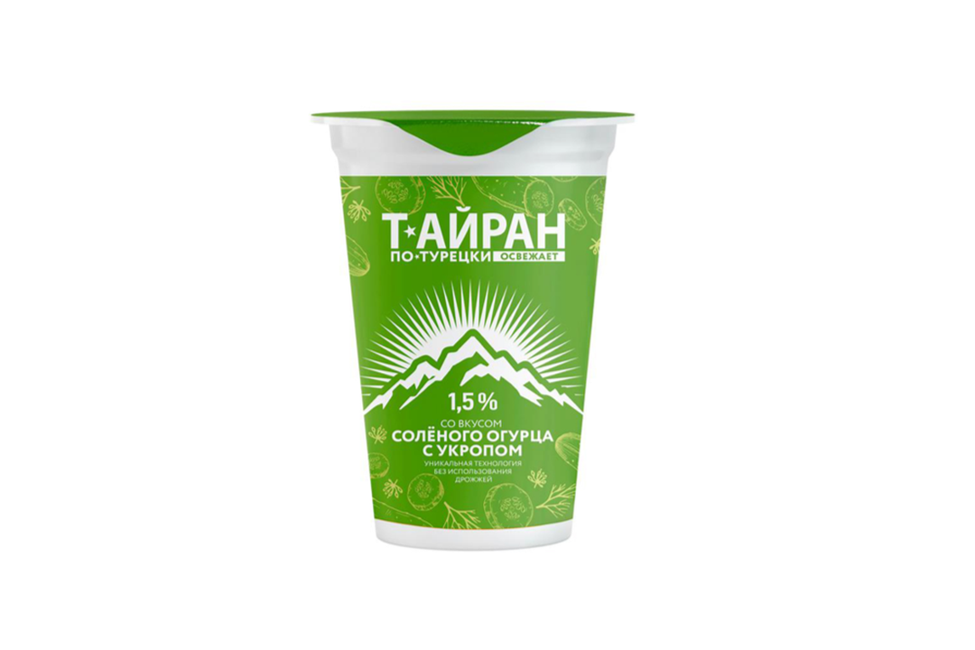

Тайран по-турецки Молочные Горки со вкусом солёного огурца с укропом 1.5 % 220 г