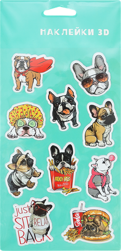 

Набор наклеек 3D 10х22.5 см