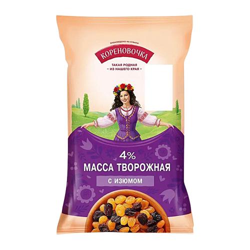 

Творожная масса Кореновочка с изюмом 4% 180 г