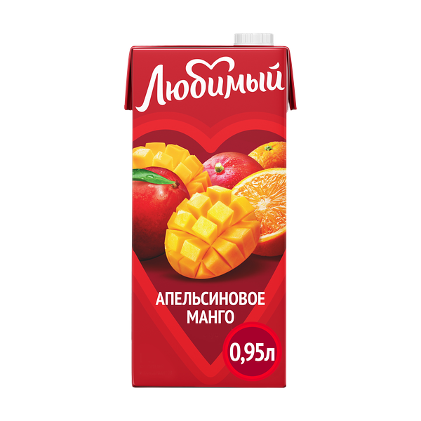 Напиток Любимый Апельсиновое манго с мякотью 0.95 л
