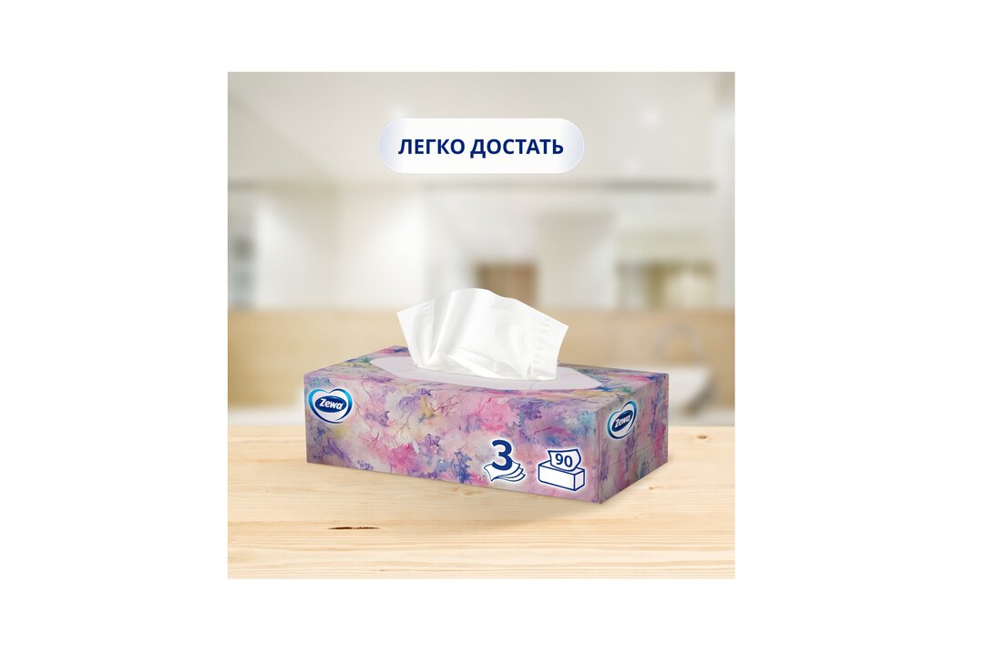 

Салфетки бумажные Zewa Deluxe Design 3 слоя 90 шт. дизайн в ассортименте