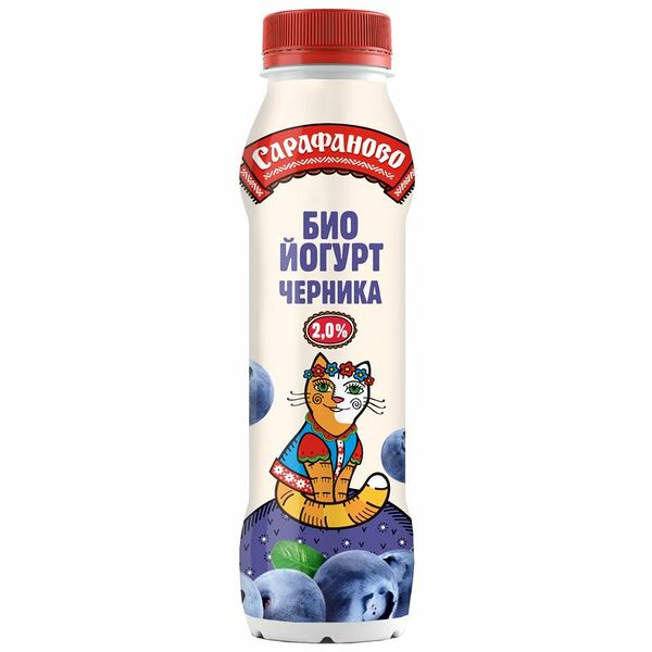 Биойогурт Сарафаново с черникой 2% БЗМЖ 260 г