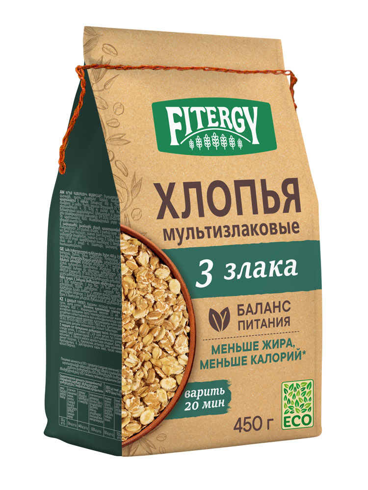 

Хлопья Fitergy 3 злака 450 г