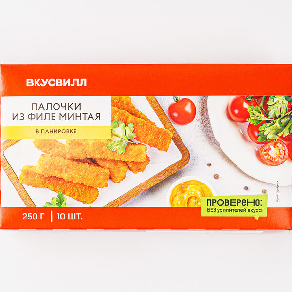 Палочки из филе минтая в панировке замороженные 250 г 