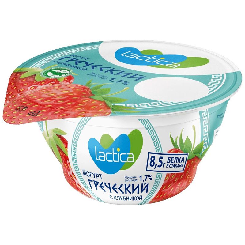 

Йогурт Lactica греческий клубника 1.7% 130 г