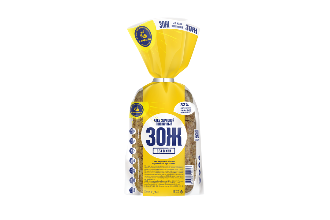 

Хлеб Самарский хлебозавод №5 ЗОЖ зерновой 300 г