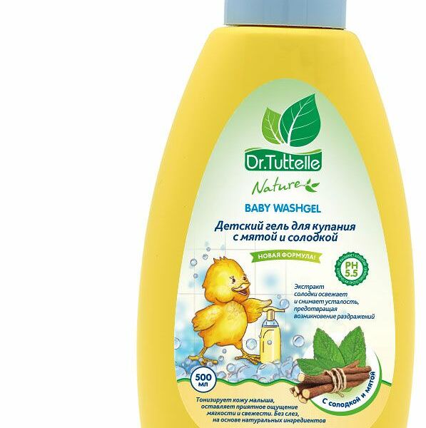 Гель для купания детский Dr. Tuttelle Мята и солодка 0+ 500 мл