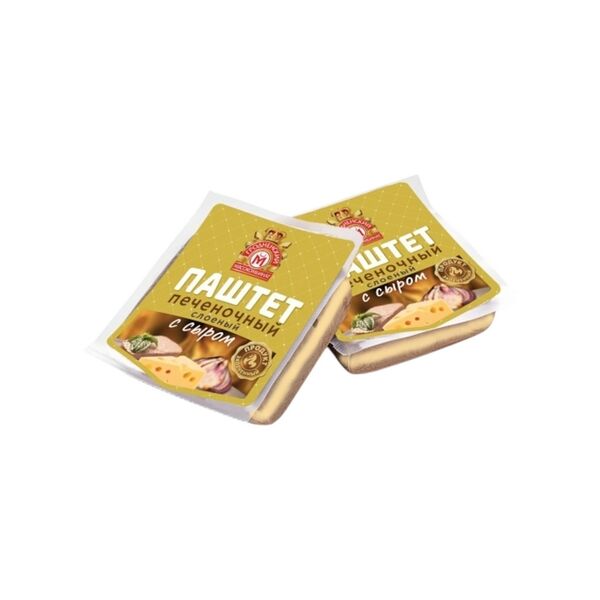 Паштет печеночный слоеный с сыром изд колбасн мясн запечен в/у вес Гродненский МК