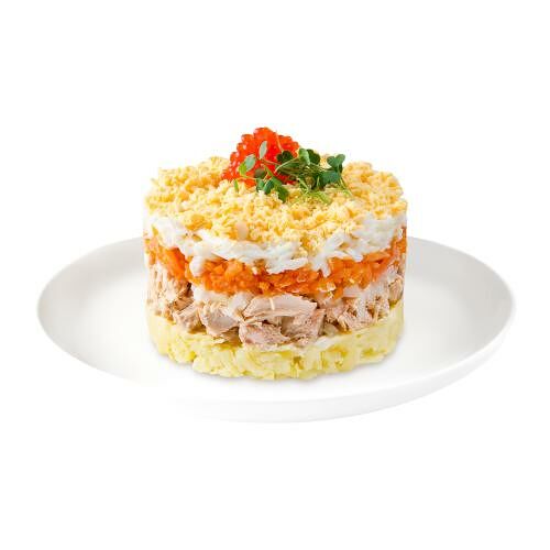 Салат М-Кухня Мимоза с горбушей, 180 г