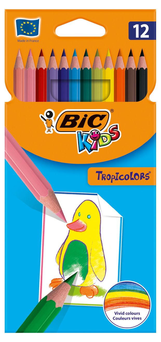 

Карандаши цветные BIC Kids Tropicolors 12 цветов