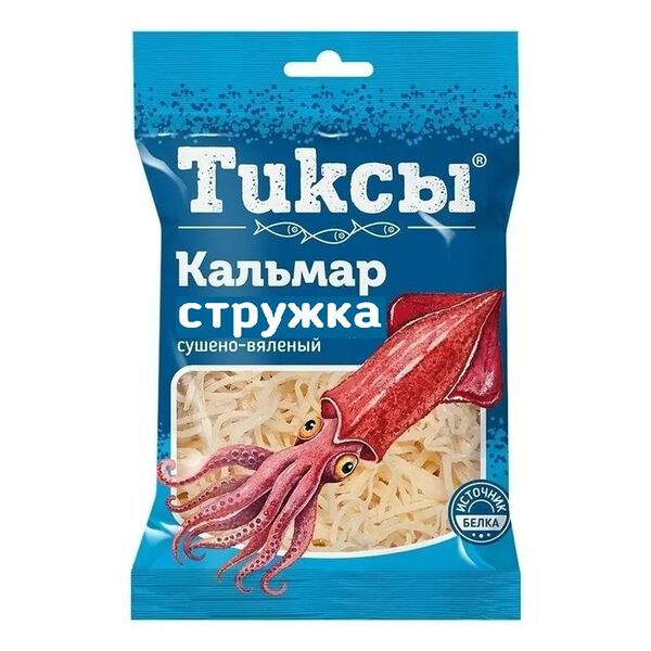 Кальмар Тиксы стружка со вкусом краба сушено-вяленый 40 г