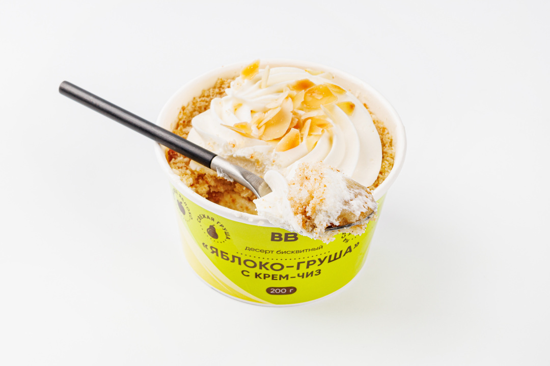 

Десерт бисквитный ВкусВилл Яблоко-груша с крем-чиз 220 г