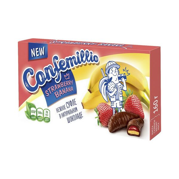 Конфеты Confemillio со вк банана и клубники кор 160г