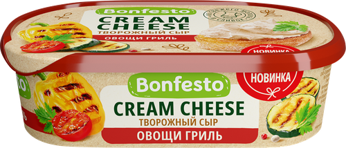 

Сыр Bonfesto творожный Кремчиз с наполнителем овощи гриль 65% 140 г