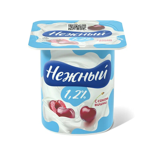 Йогурт Нежный 1,2% с соком вишни 100 г