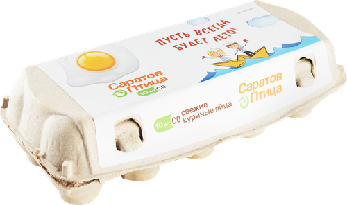 

Яйца куриные Саратов Птица Пусть всегда будет лето пищевые столовые С0 10 шт, 670 г