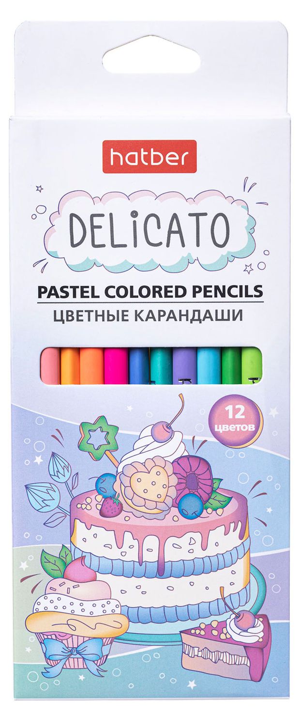 

Карандаши цветные Hatber Pastel, 12 цветов
