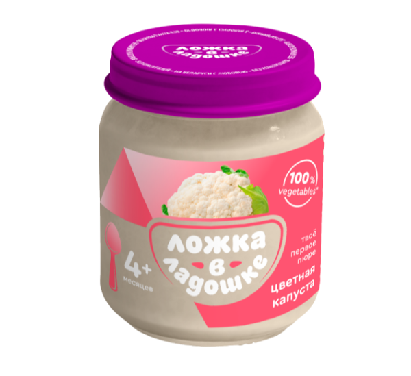 Пюре детское Ложка в ладошке из цветной капусты с 4 месяцев 100 г