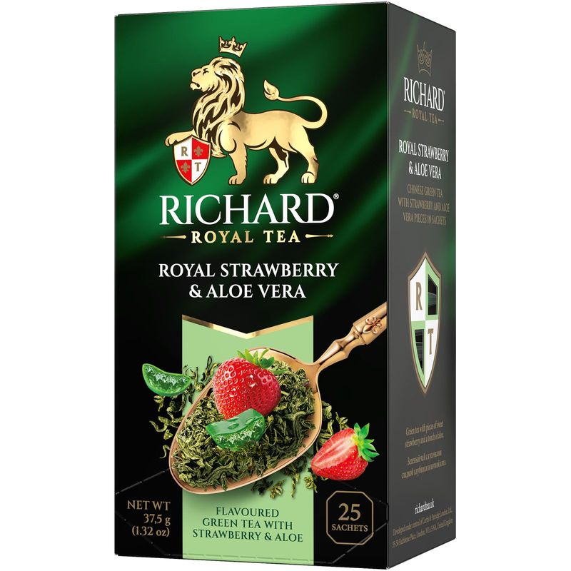 

Чай зеленый Richard Royal Strawberry & Aloe Vera клубника и алоэ 25 пакетиков 37.5 г