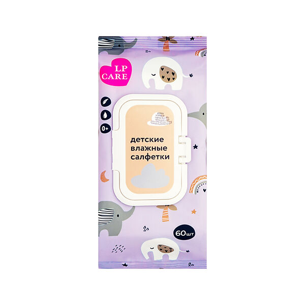 Салфетки влажные Lp Care Elephant детские 60 шт.
