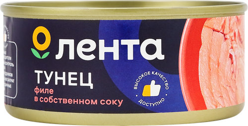 

Тунец Лента филе в собственном соку 160 г