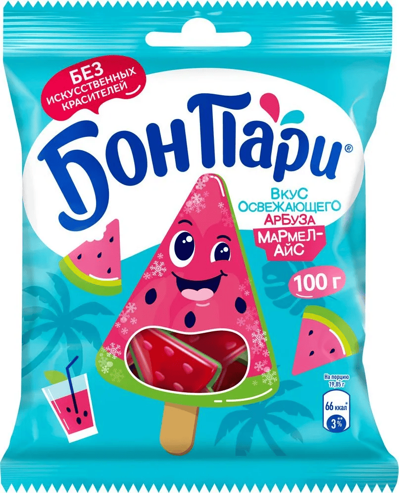 

Мармелад Бон Пари Мармел-айс со вкусом освежающего арбуза 100 г