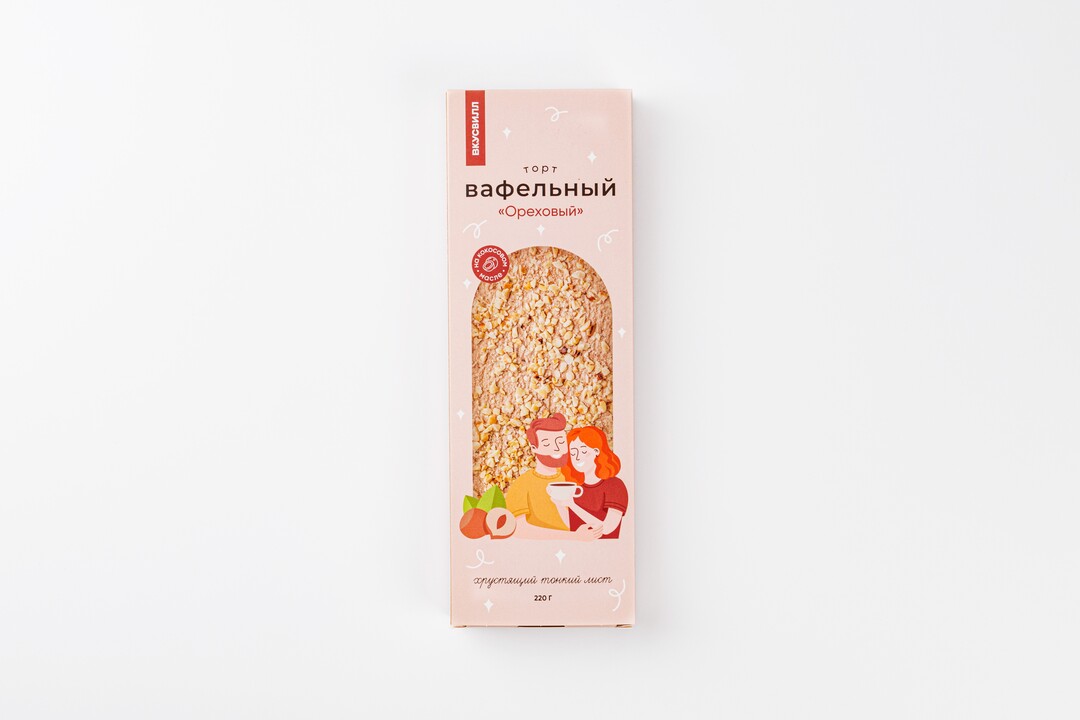 

Торт вафельный ВкусВилл Ореховый 220 г